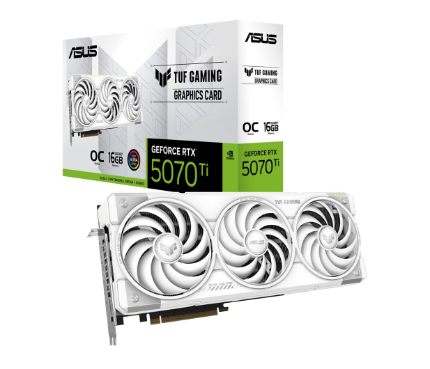ASUS GeForce RTX 5070 Ti TUF Gaming OC White 16GB GDDR7 DLSS4 - 1346274 - zdjęcie